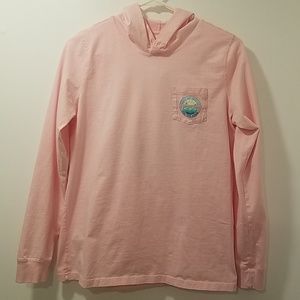 Pink Vineyard Vines Long Sleeve Shirt with Hood